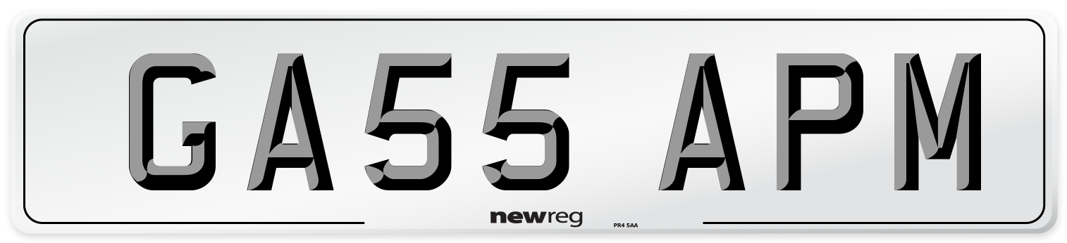 GA55 APM Number Plate from New Reg